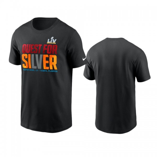 Men's Super Bowl LV Black Quest For Silver T-Shirt