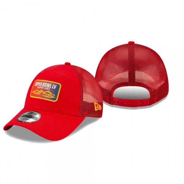 Men's Super Bowl LV Red 9FORTY Patch Hat