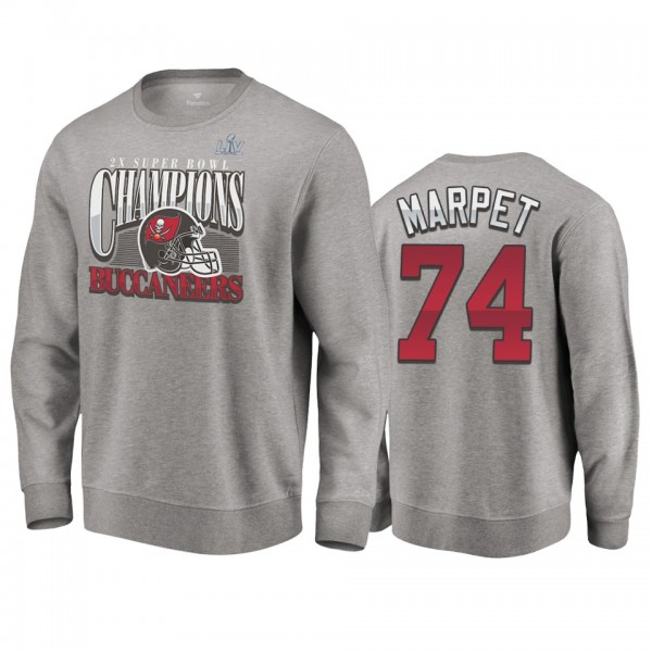 Tampa Bay Buccaneers Ali Marpet Gray 2-Time Super Bowl LV Champions Nickel Sweatshirt