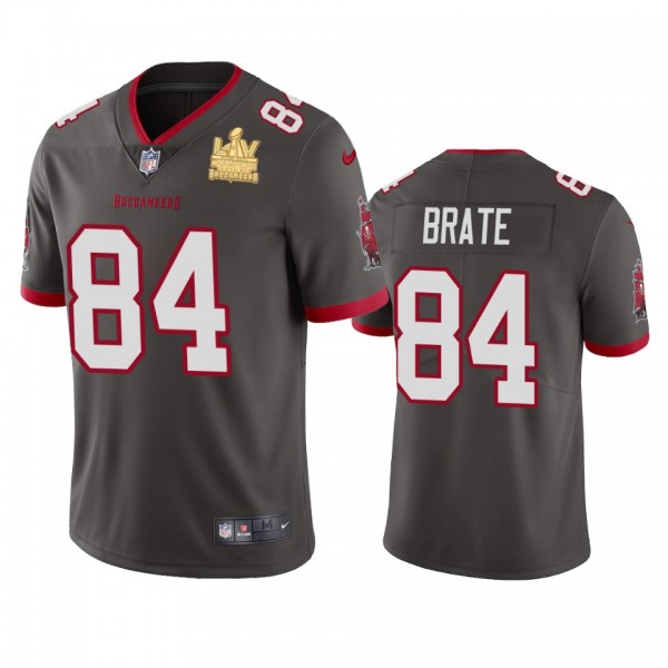 Tampa Bay Buccaneers Cameron Brate Pewter Super Bowl LV Champions Vapor Limited Jersey