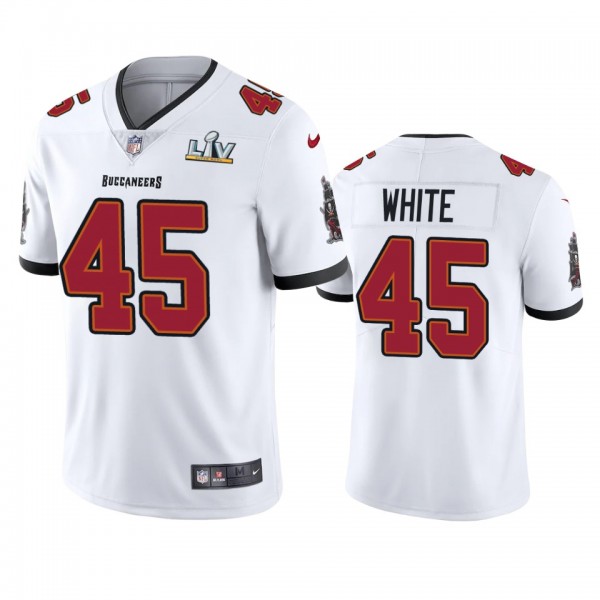 Tampa Bay Buccaneers Devin White White Super Bowl LV Vapor Limited Jersey