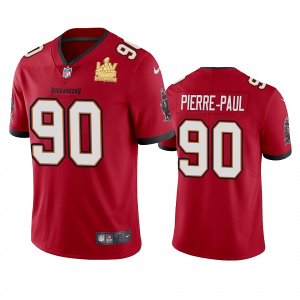 Tampa Bay Buccaneers Jason Pierre-Paul Red Super Bowl LV Champions Vapor Limited Jersey