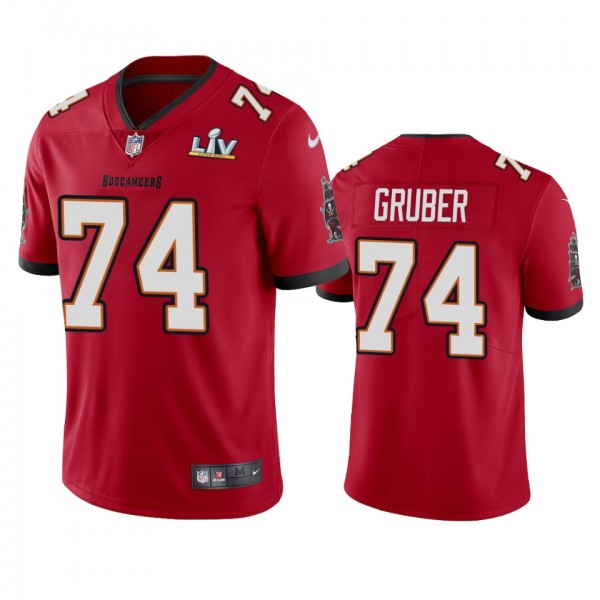 Tampa Bay Buccaneers Paul Gruber Red Super Bowl LV Vapor Limited Jersey