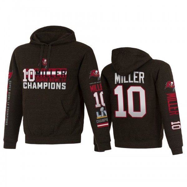 Tampa Bay Buccaneers Scotty Miller Charcoal Super Bowl LV Champions Name Number Hoodie