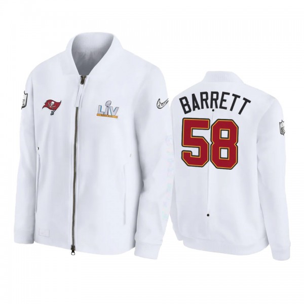 Tampa Bay Buccaneers Shaquil Barrett White Super Bowl LV Diamond Coaches Full-Zip Jacket