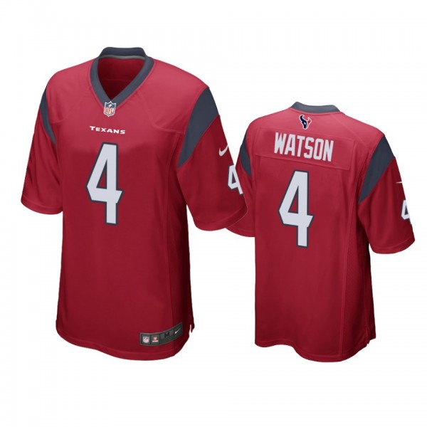 Houston Texans #4 Deshaun Watson Red Game Jersey -...