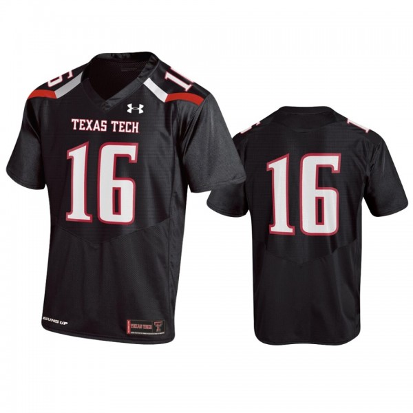 Texas Tech Red Raiders #16 Black Replica Jersey