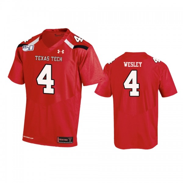 Texas Tech Red Raiders Antoine Wesley Red College Football 150th Anniversary Jersey