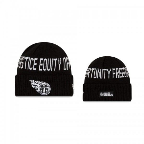 Men's Tennessee Titans Black Social Justice Cuff Knit Hat