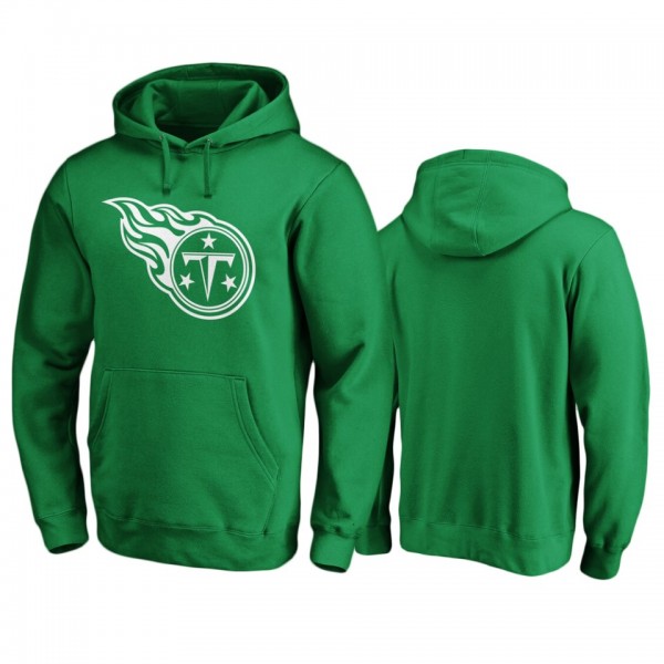 Men's Tennessee Titans Green St. Patrick's Day White Logo Pullover Hoodie
