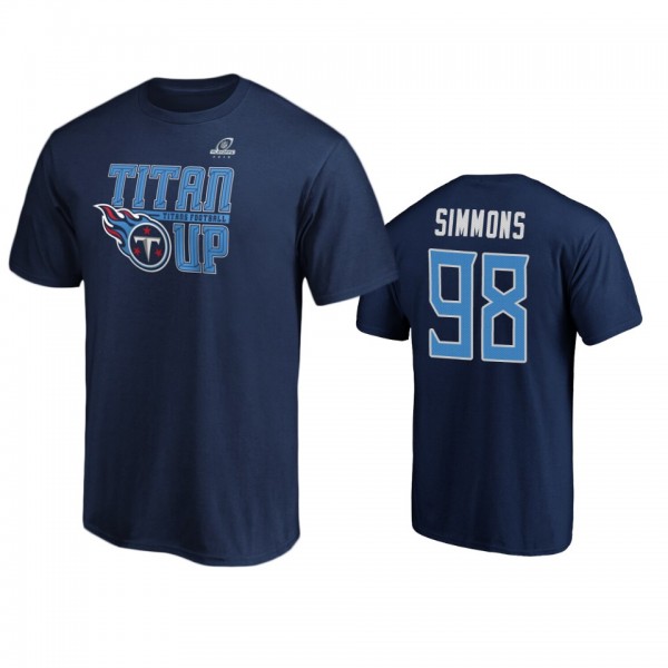 Tennessee Titans Jeffery Simmons Navy 2019 NFL Playoffs Hometown Checkdown T-Shirt