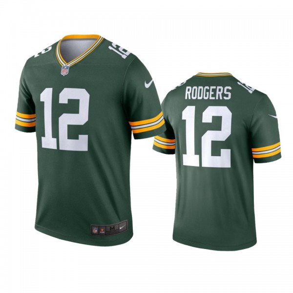 Green Bay Packers Aaron Rodgers Green Legend Jerse...
