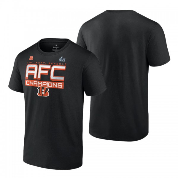 Men's Cincinnati Bengals Fanatics Branded Black 2021 AFC Champions Iconic Slant T-Shirt