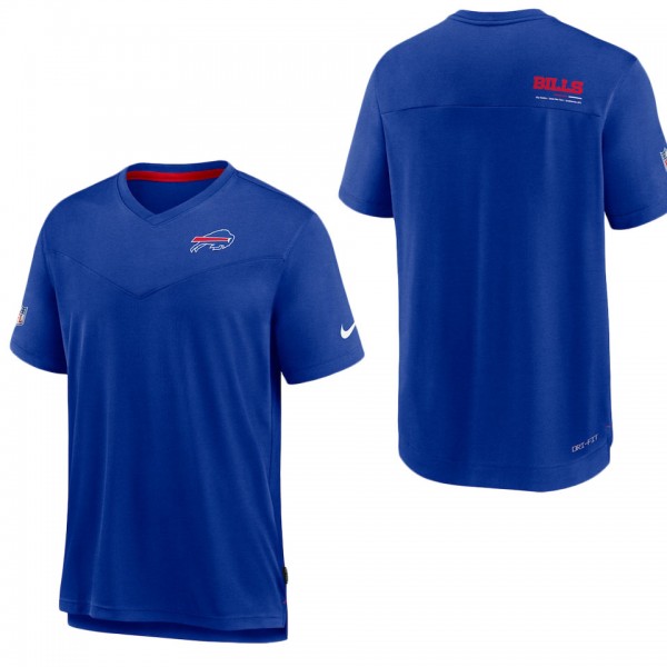 Men's Buffalo Bills Nike Royal Sideline Coach Chevron Lock Up Performance T-Shirt