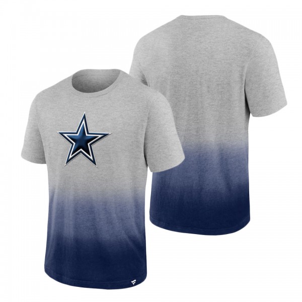 Men's Dallas Cowboys Fanatics Branded Heathered Gray Navy Team Ombre T-Shirt