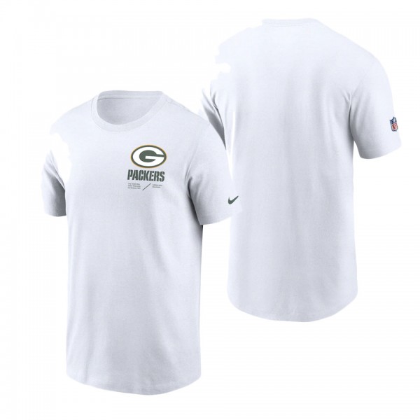 Men's Green Bay Packers Nike White Infograph Lockup Performance T-Shirt