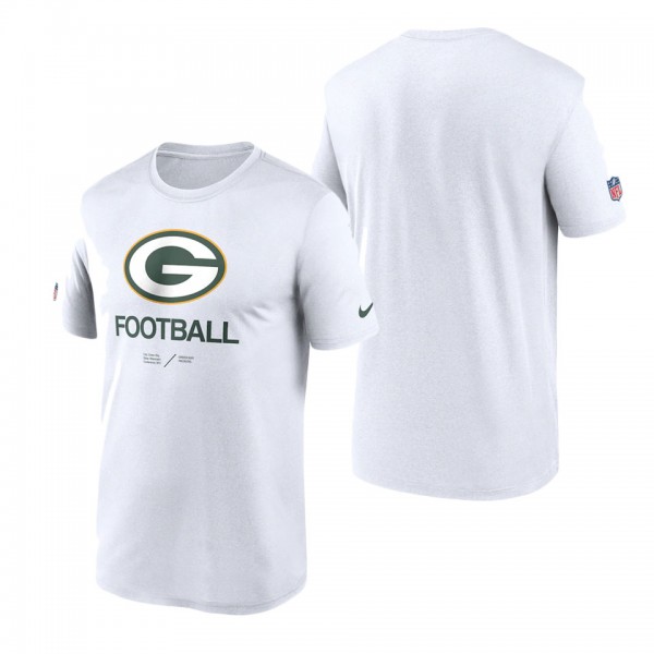 Men's Green Bay Packers Nike White Infographic Performance T-Shirt