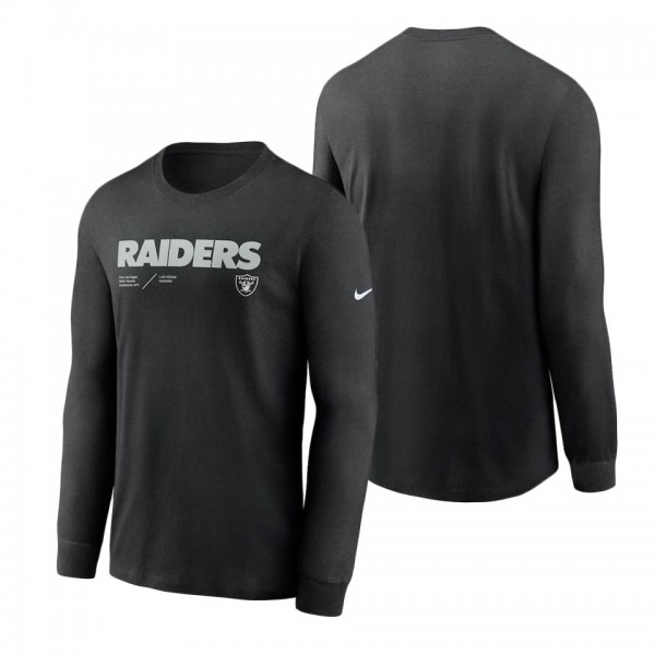 Men's Las Vegas Raiders Nike Black Infograph Lock Up Performance Long Sleeve T-Shirt