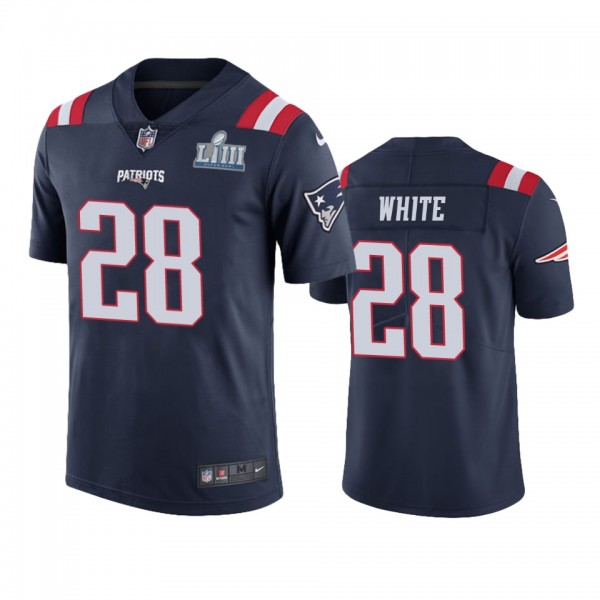 New England Patriots James White Navy Nike Super Bowl LIII Color Rush Limited Jersey - Men