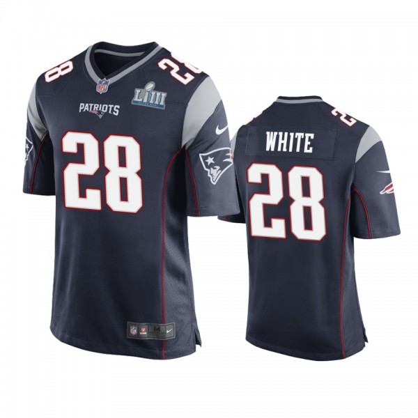 New England Patriots James White Navy Nike Super B...