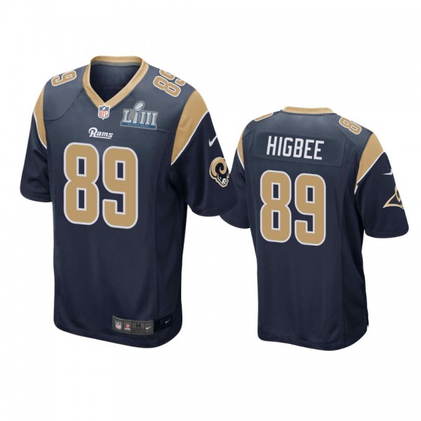 Los Angeles Rams Tyler Higbee Navy Nike Super Bowl...