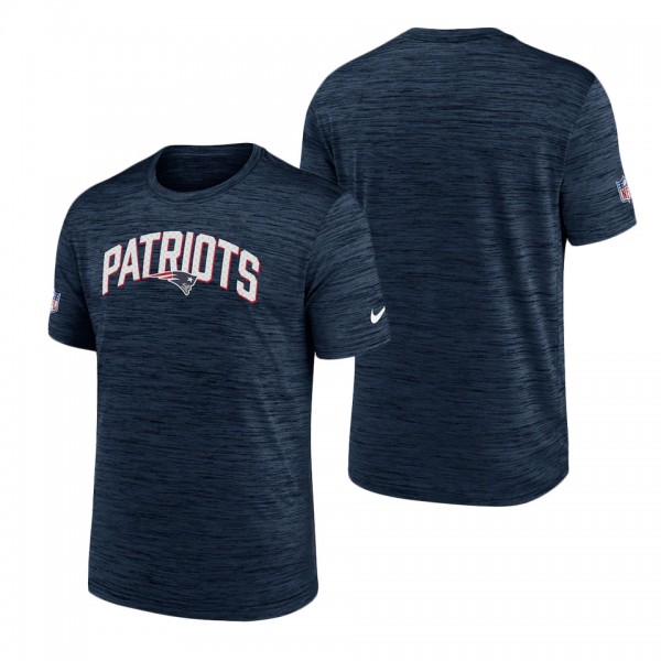 Men's New England Patriots Nike Navy Velocity Athletic Stack Performance T-Shirt