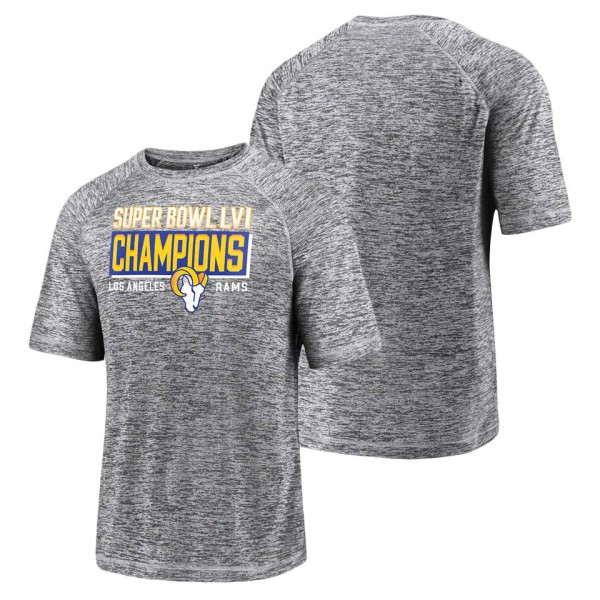 Men's Los Angeles Rams Fanatics Branded Gray Super Bowl LVI Champions Stacked Depth T-Shirt