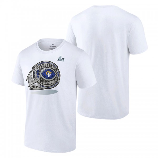 Men's Los Angeles Rams Fanatics Branded White Super Bowl LVI Champions Big & Tall Ring T-Shirt