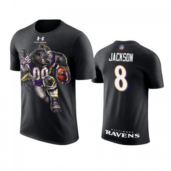 Baltimore Ravens Lamar Jackson Black Cartoon And C...