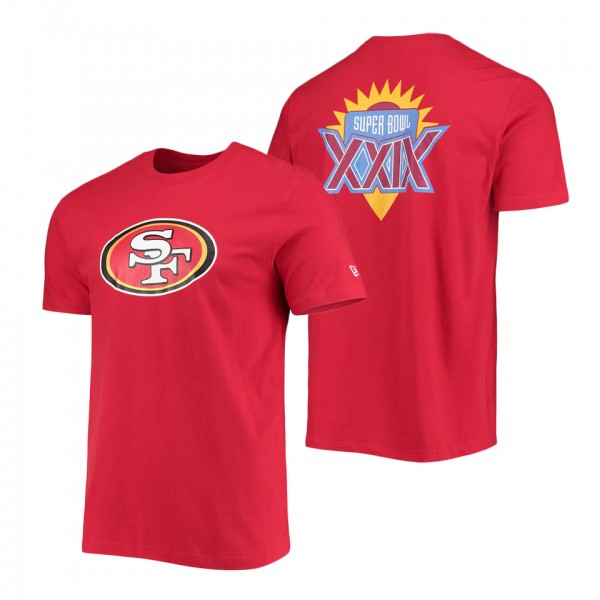 Men's San Francisco 49ers New Era Scarlet Patch Up Collection Super Bowl XXIX T-Shirt