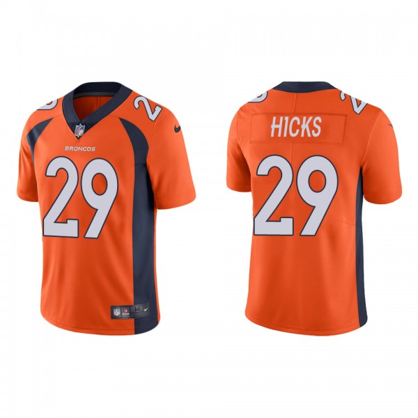 Men's Denver Broncos Faion Hicks Orange Vapor Limited Jersey