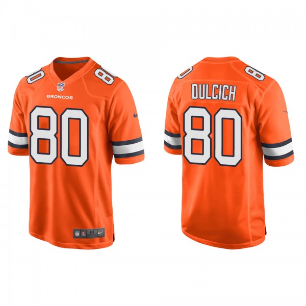Men's Denver Broncos Greg Dulcich Orange Alternate...