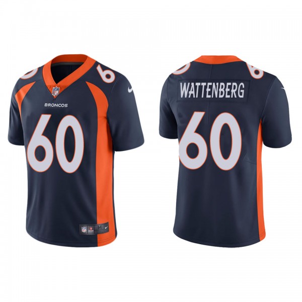 Men's Denver Broncos Luke Wattenberg Navy Vapor Li...