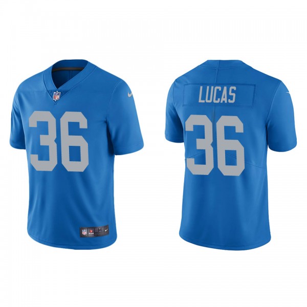 Men's Detroit Lions Chase Lucas Blue Vapor Limited...