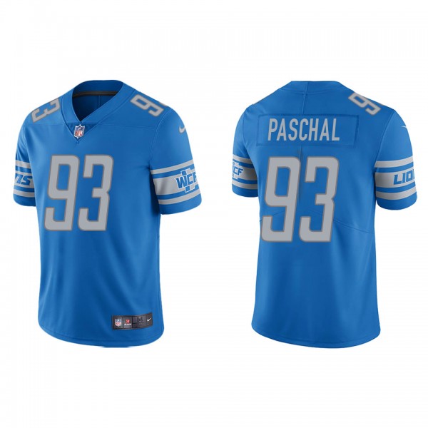 Men's Detroit Lions Josh Paschal Light Blue Vapor Limited Jersey