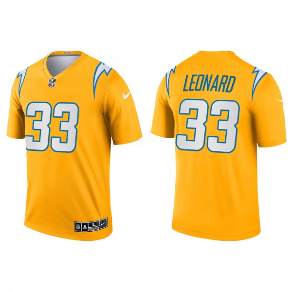 Men's Los Angeles Chargers Deane Leonard Gold Inverted Legend Jersey