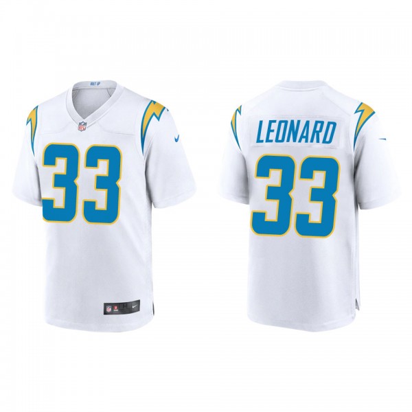Men's Los Angeles Chargers Deane Leonard White Game Jersey