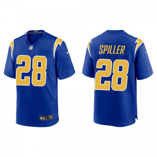 Men's Los Angeles Chargers Isaiah Spiller Royal Alternate Game Jersey