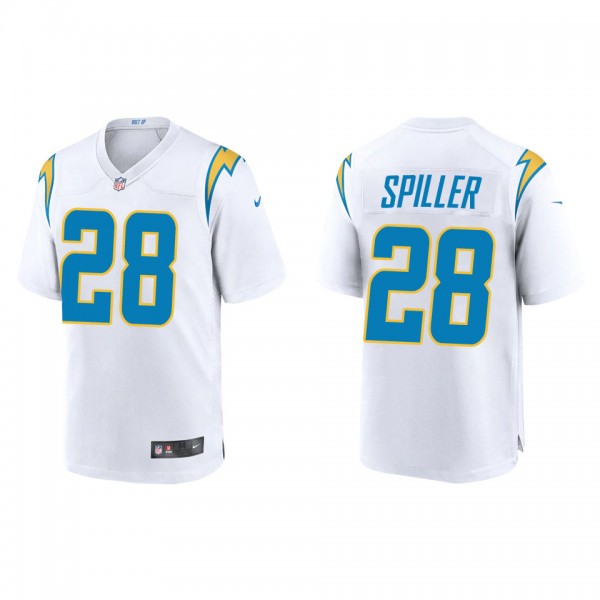 Men's Los Angeles Chargers Isaiah Spiller White Ga...