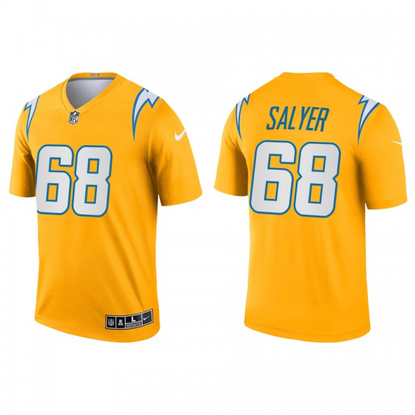Men's Los Angeles Chargers Jamaree Salyer Gold Inv...