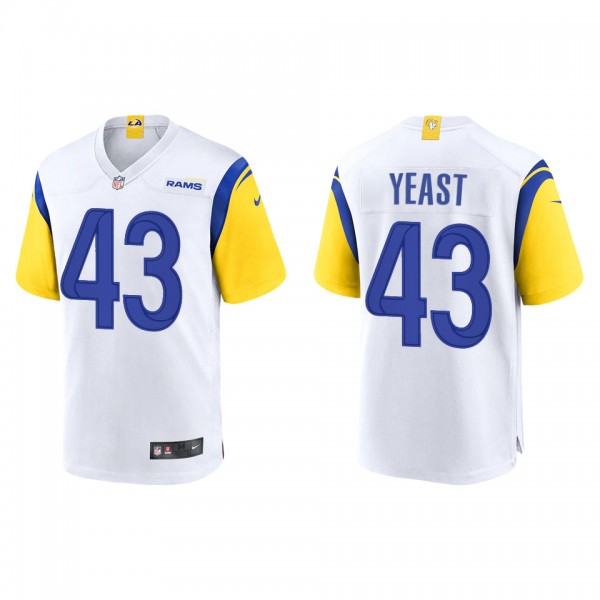 Men's Los Angeles Rams Russ Yeast White Alternate Game Jersey
