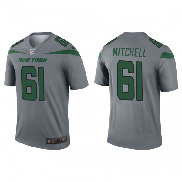 Men's New York Jets Max Mitchell Gray Inverted Legend Jersey