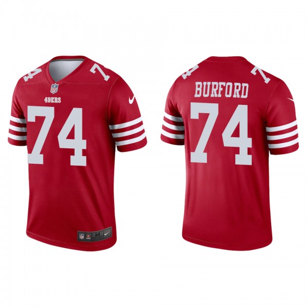 Men's San Francisco 49ers Spencer Burford Scarlet Legend Jersey