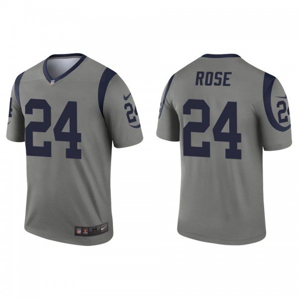 Men's Los Angeles Rams A.J. Rose Gray Inverted Legend Jersey
