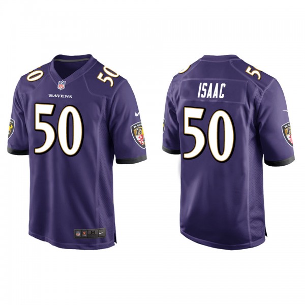 Men's Adisa Isaac Baltimore Ravens Purple Game Jer...