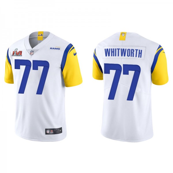 Men's Los Angeles Rams Andrew Whitworth White Super Bowl LVI Vapor Limited Jersey