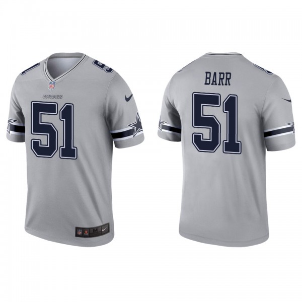 Men's Dallas Cowboys Anthony Barr Gray Inverted Le...