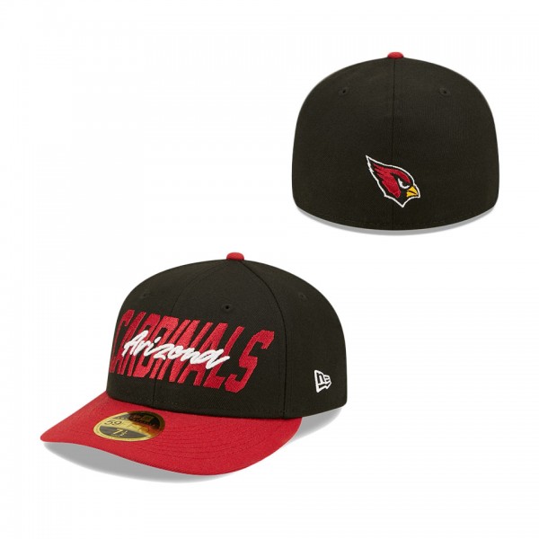 Men's Arizona Cardinals New Era Black Cardinal 2022 NFL Draft Low Profile 59FIFTY Fitted Hat