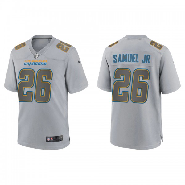 Men's Asante Samuel Jr. Los Angeles Chargers Gray Atmosphere Fashion Game Jersey