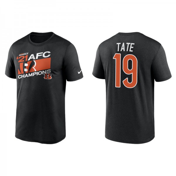Men's Cincinnati Bengals Auden Tate Black 2021 AFC Champions Iconic T-Shirt